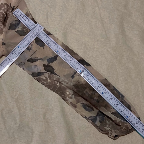 sawyer Chiffon Babydoll Style Dress in Muted Floral Print | Ruffle Hem - Picture 6 of 14